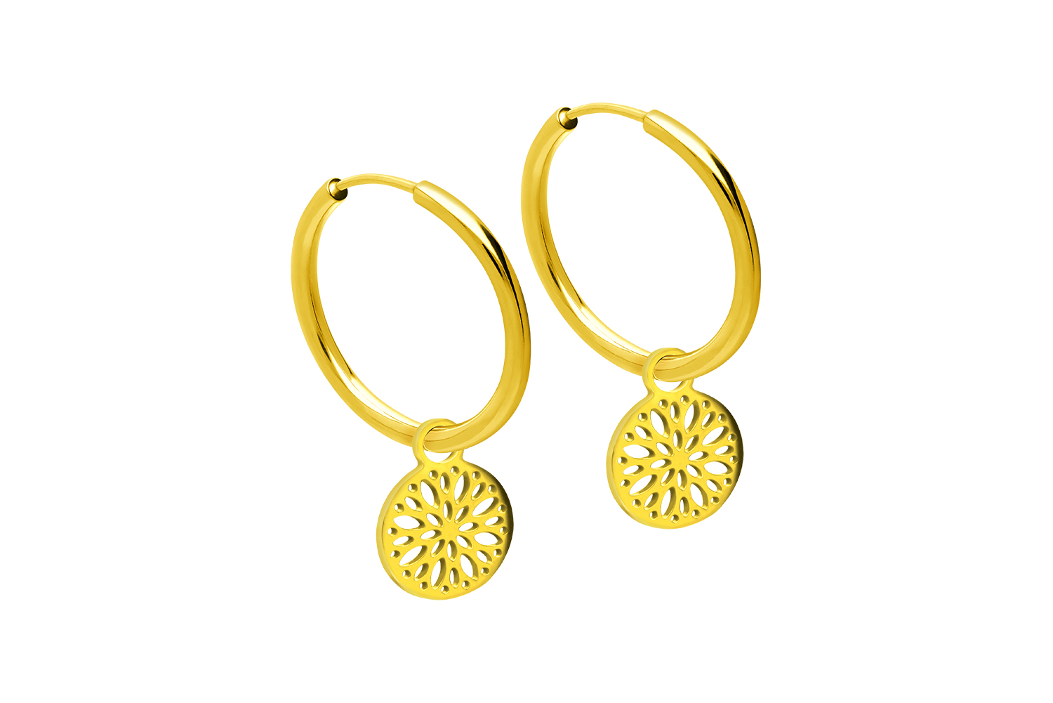 Chirurgenstahl Ohrclicker Creolen MANDALA von Piercingline